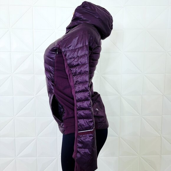 Lululemon Women's Black Berry Purple Down For A Run II Puffer Jacket Size 6 - Picture 4 of 9